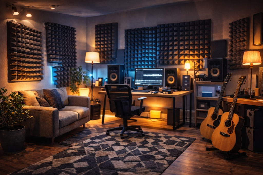 Clean professional acoustics cover image for home studio article