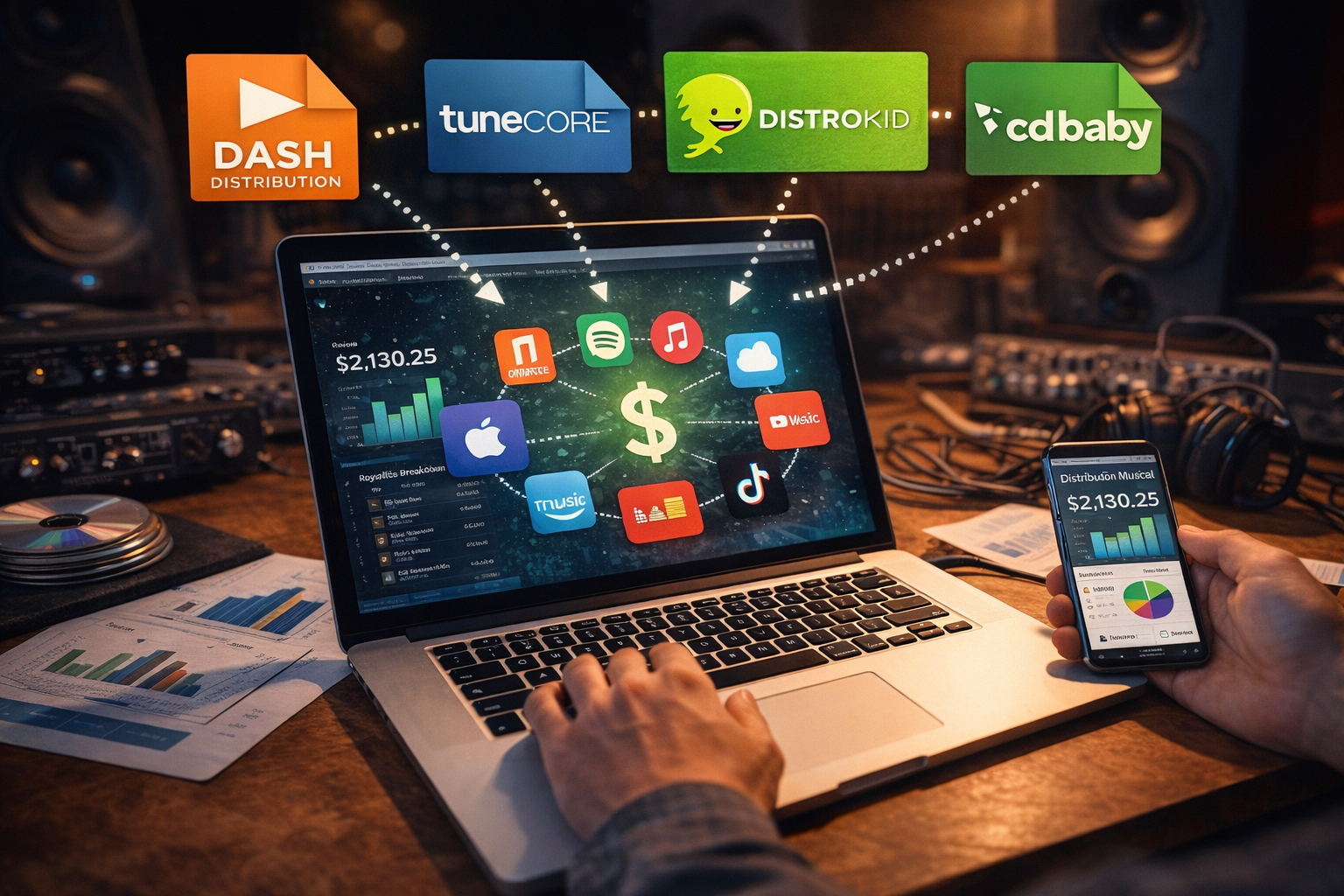 Distribución musical digital y análisis de regalías