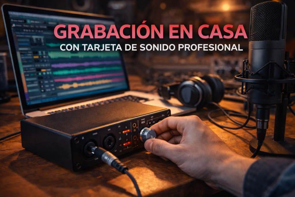 Grabación en casa con interfaz de audio profesional