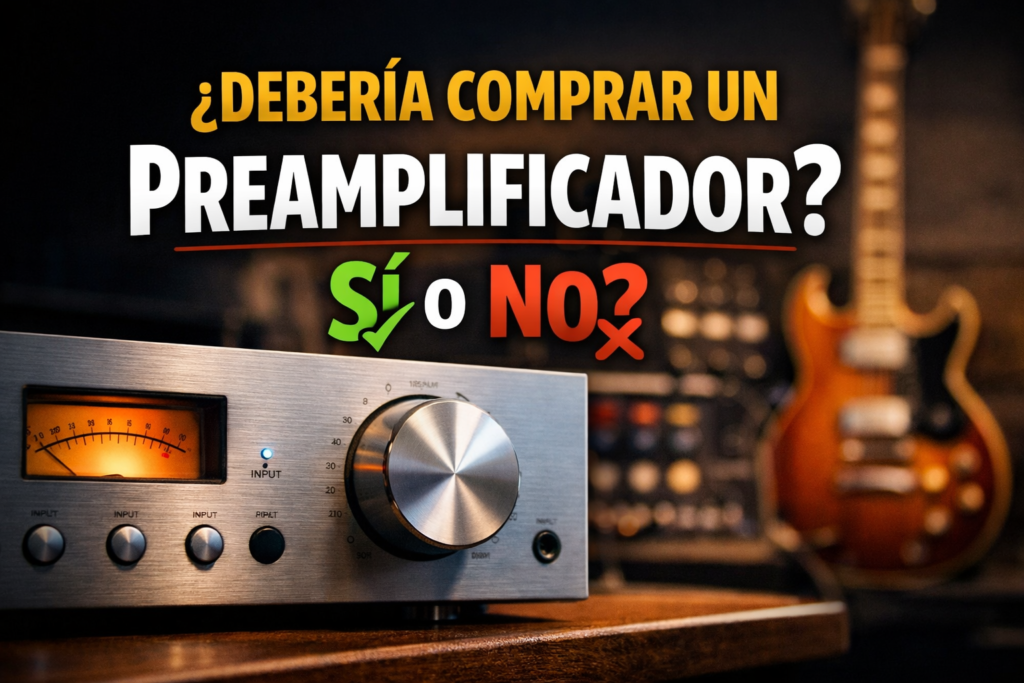 Should I buy a preamp featured image showing a studio microphone preamp for home recording and music production