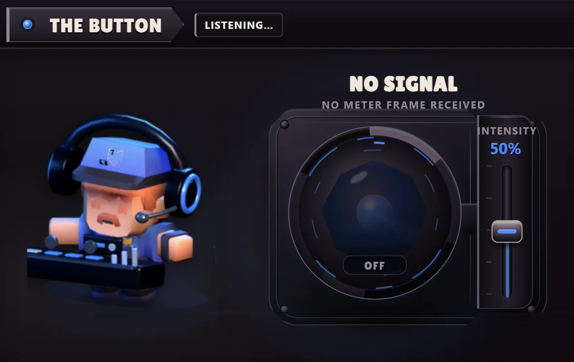 The Button plugin interface with its main control and intensity slider